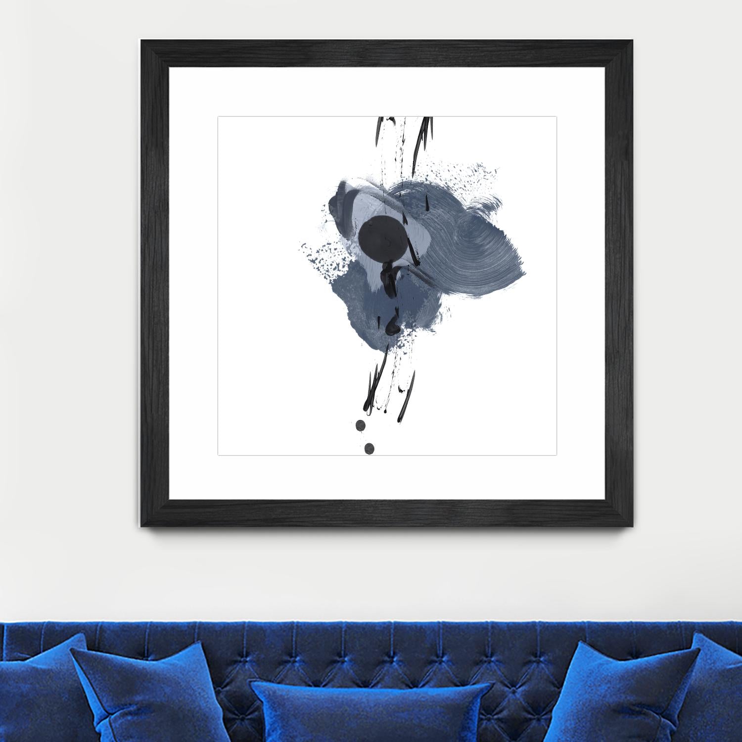 Blue & Black Splash II by Irena Orlov on GIANT ART - blue abstract
