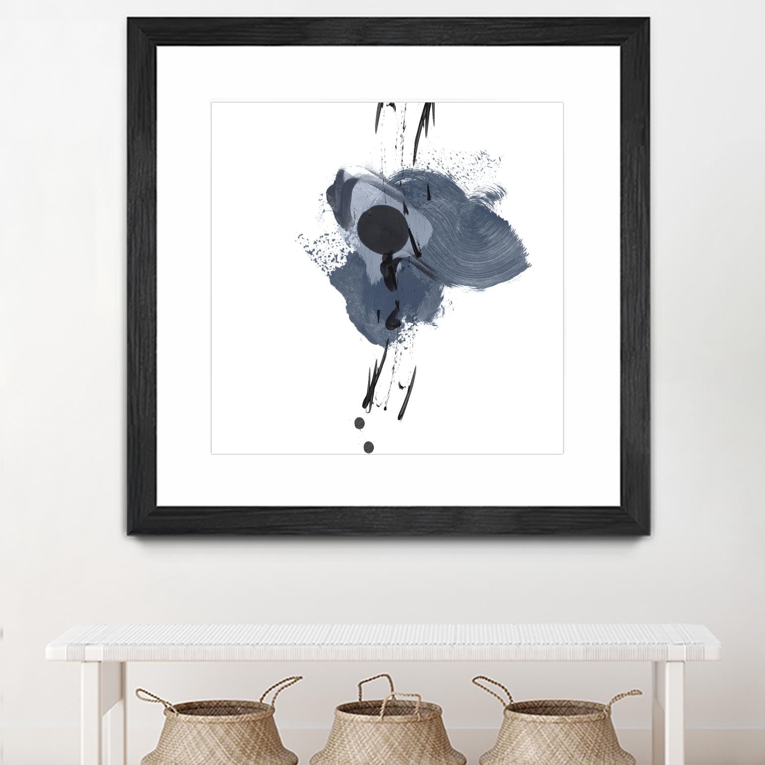 Blue & Black Splash II by Irena Orlov on GIANT ART - blue abstract