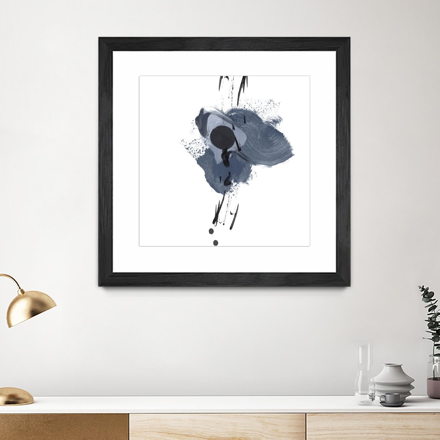 Blue & Black Splash II by Irena Orlov on GIANT ART - blue abstract