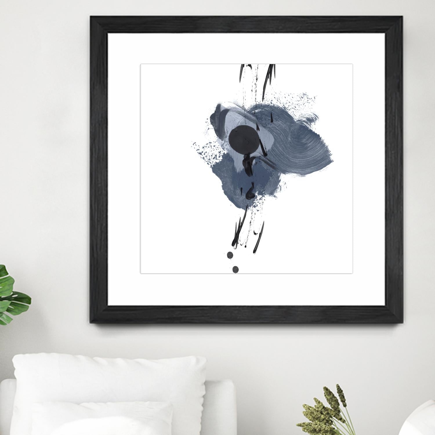 Blue & Black Splash II by Irena Orlov on GIANT ART - blue abstract