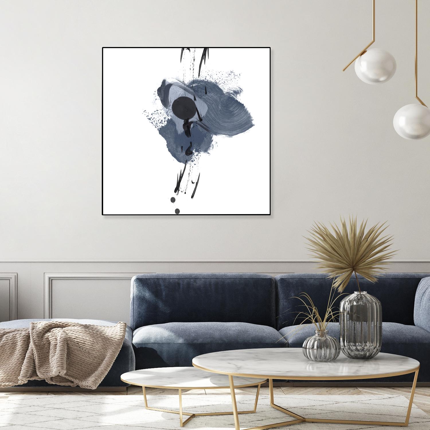 Blue & Black Splash II by Irena Orlov on GIANT ART - blue abstract