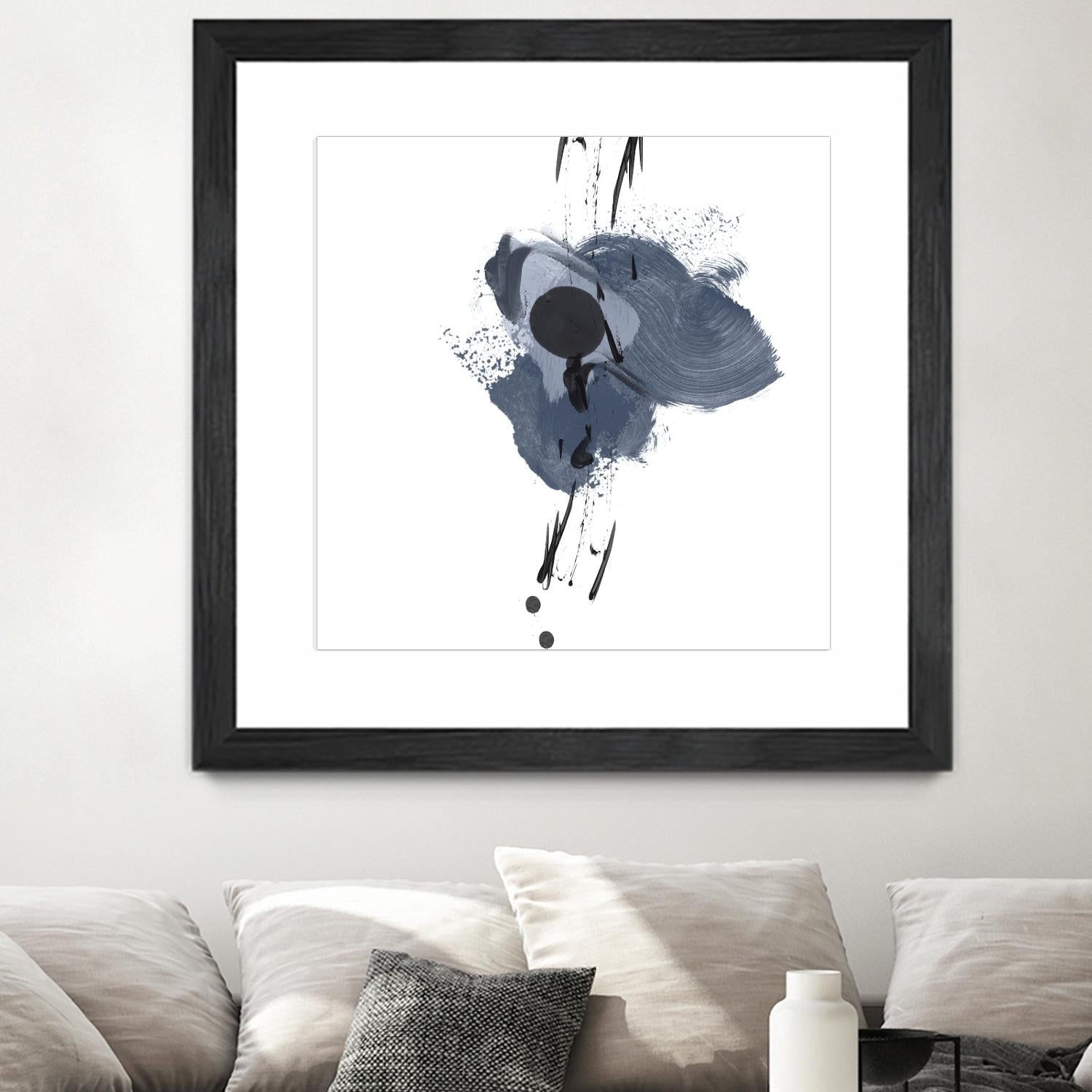 Blue & Black Splash II by Irena Orlov on GIANT ART - blue abstract