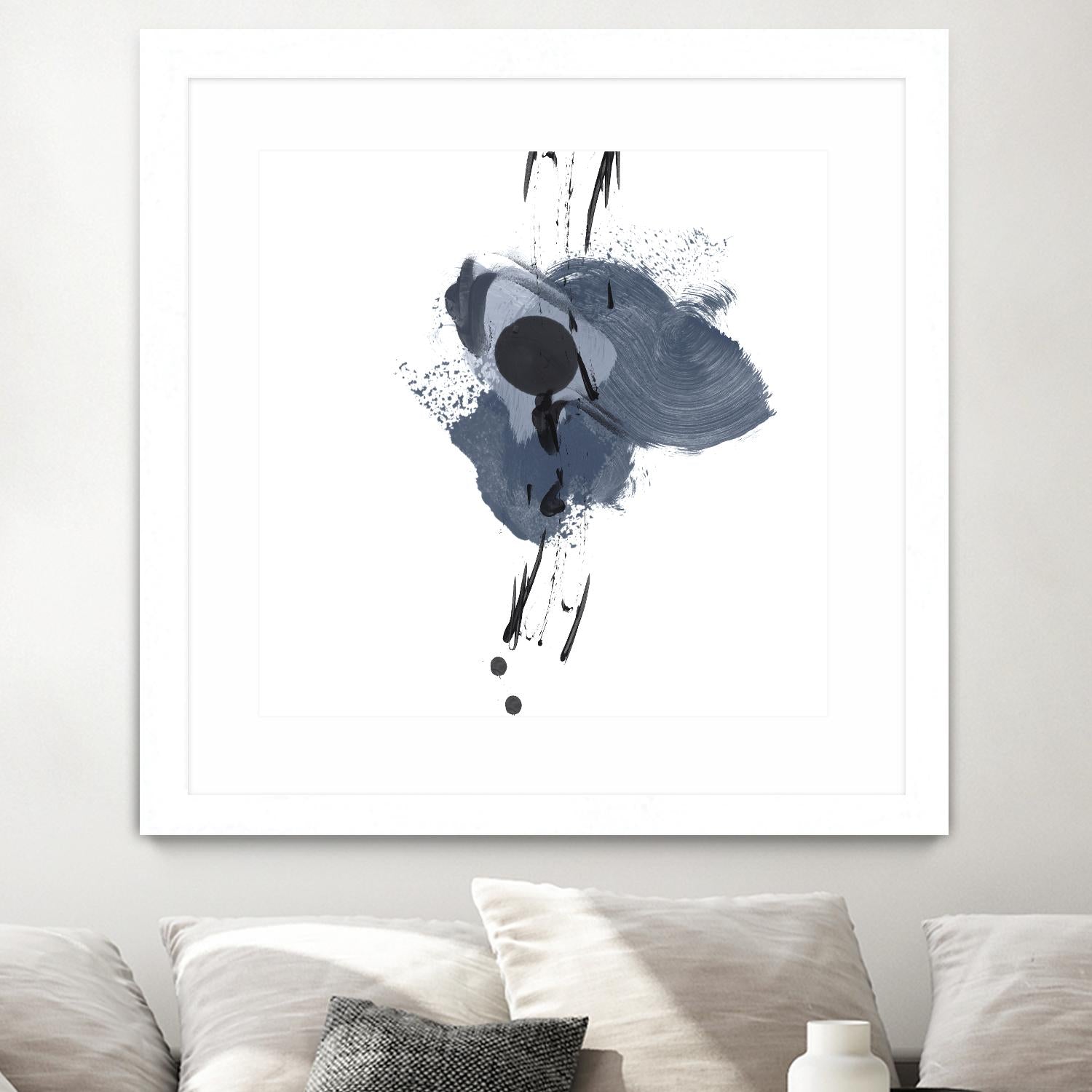 Blue & Black Splash II by Irena Orlov on GIANT ART - blue abstract