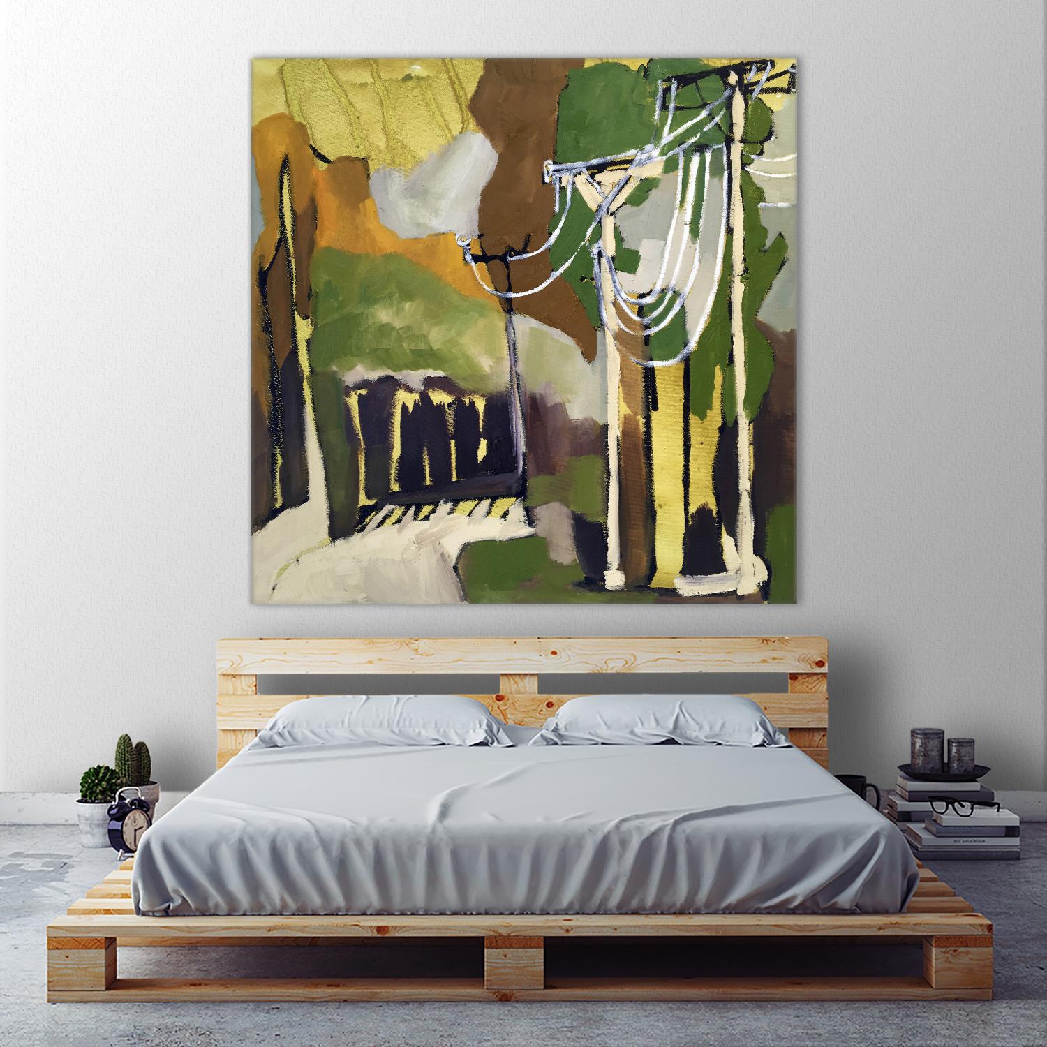 Trees & Wires X by Erin McGee Ferrell on GIANT ART - green abstract