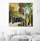 Trees & Wires X by Erin McGee Ferrell on GIANT ART - green abstract