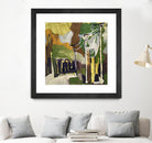 Trees & Wires X by Erin McGee Ferrell on GIANT ART - green abstract