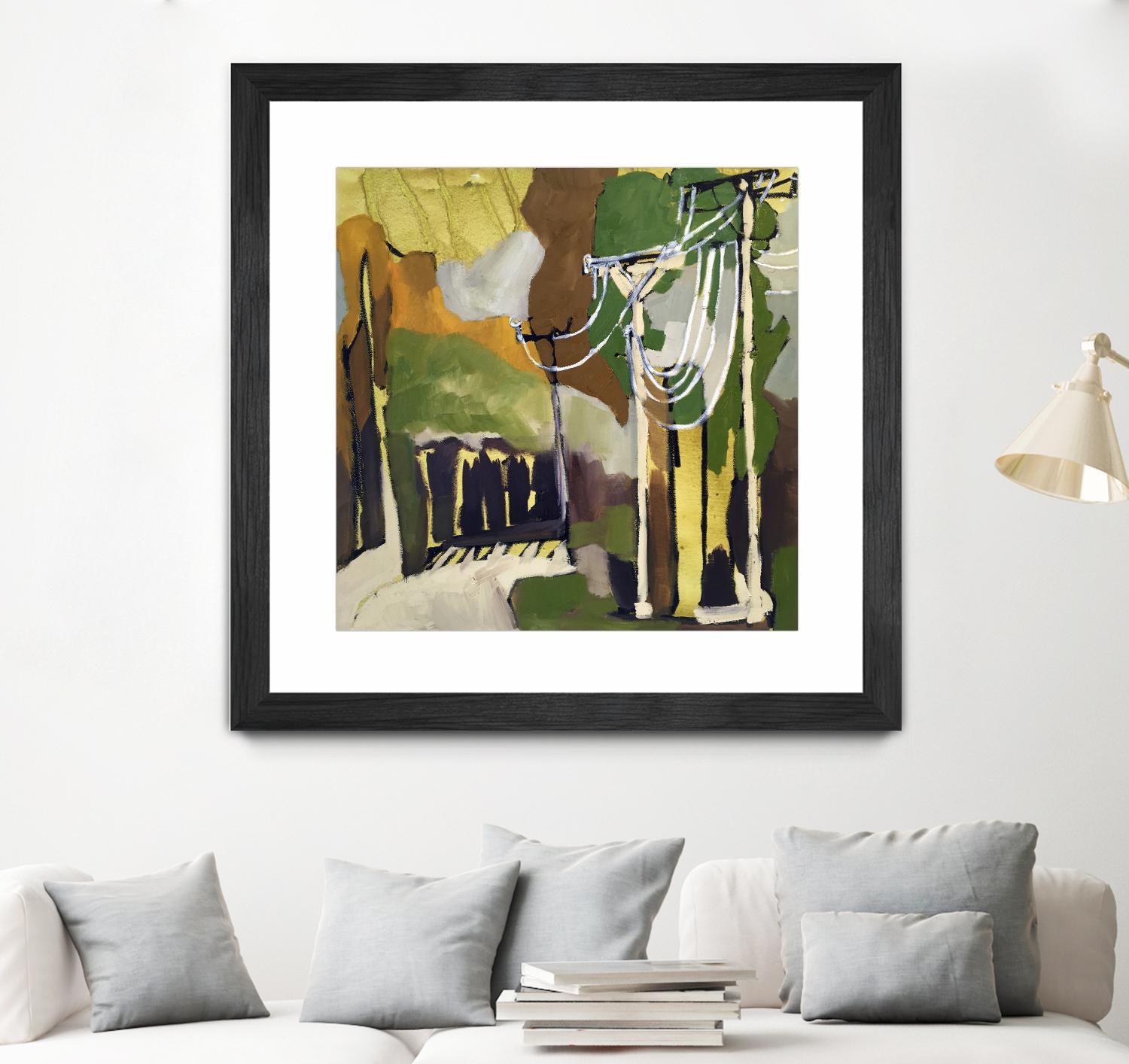 Trees & Wires X by Erin McGee Ferrell on GIANT ART - green abstract