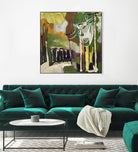 Trees & Wires X by Erin McGee Ferrell on GIANT ART - green abstract