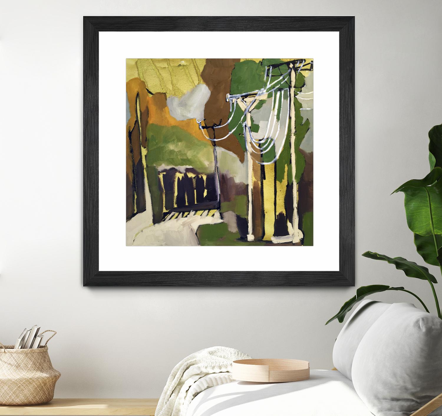 Trees & Wires X by Erin McGee Ferrell on GIANT ART - green abstract