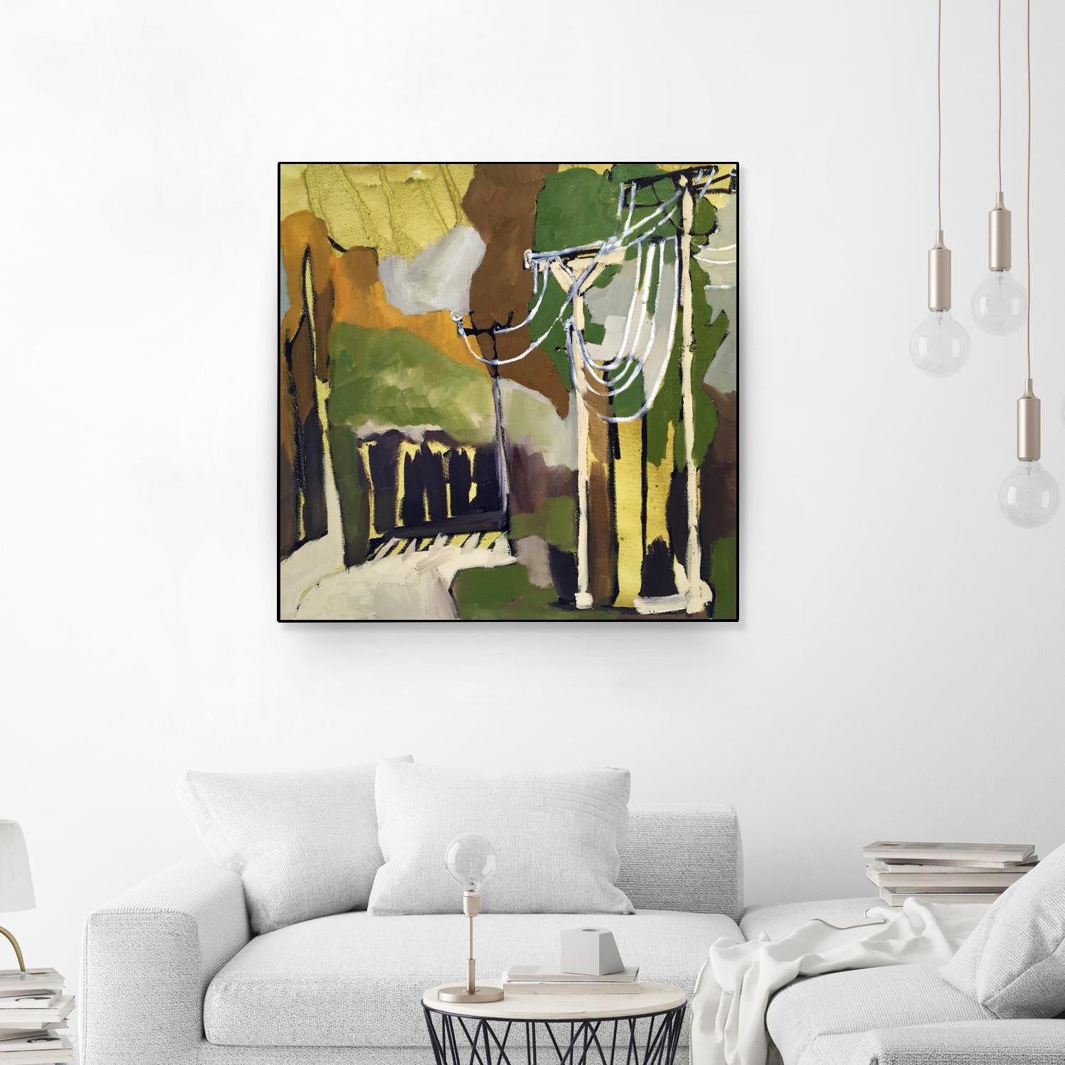 Trees & Wires X by Erin McGee Ferrell on GIANT ART - green abstract