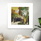 Trees & Wires X by Erin McGee Ferrell on GIANT ART - green abstract