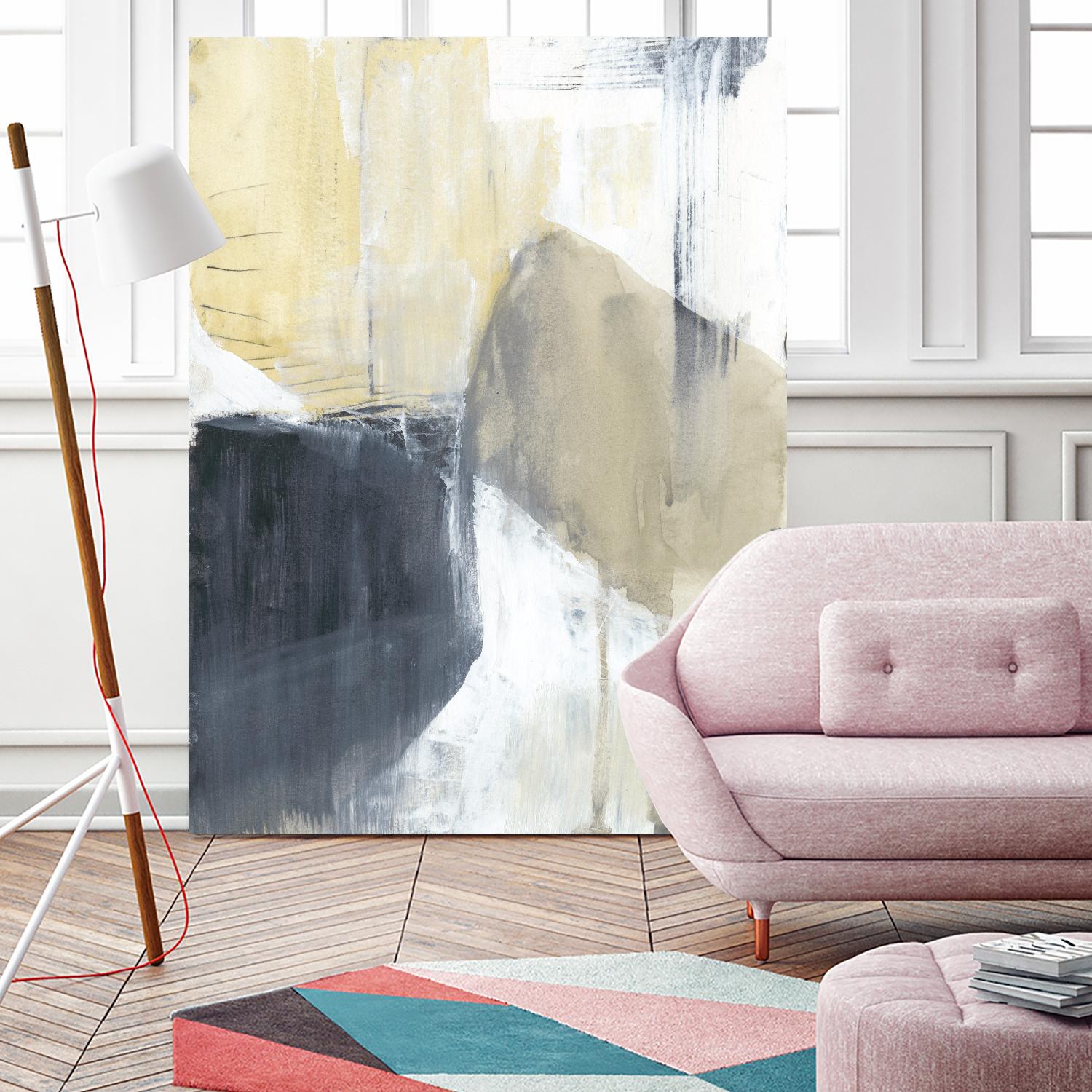 Neutral Divide I by Jennifer Goldberger on GIANT ART - brown abstract