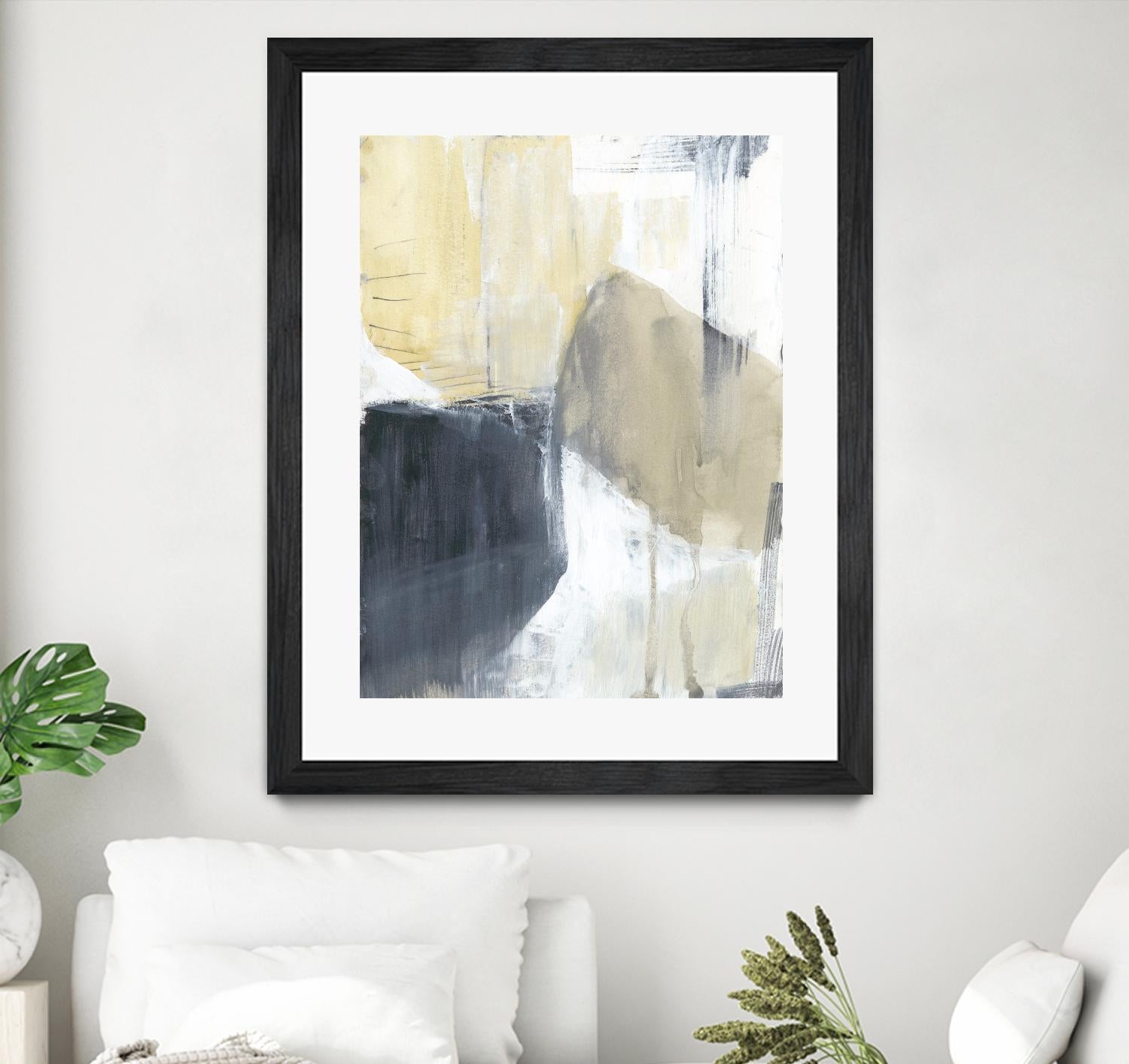 Neutral Divide I by Jennifer Goldberger on GIANT ART - brown abstract