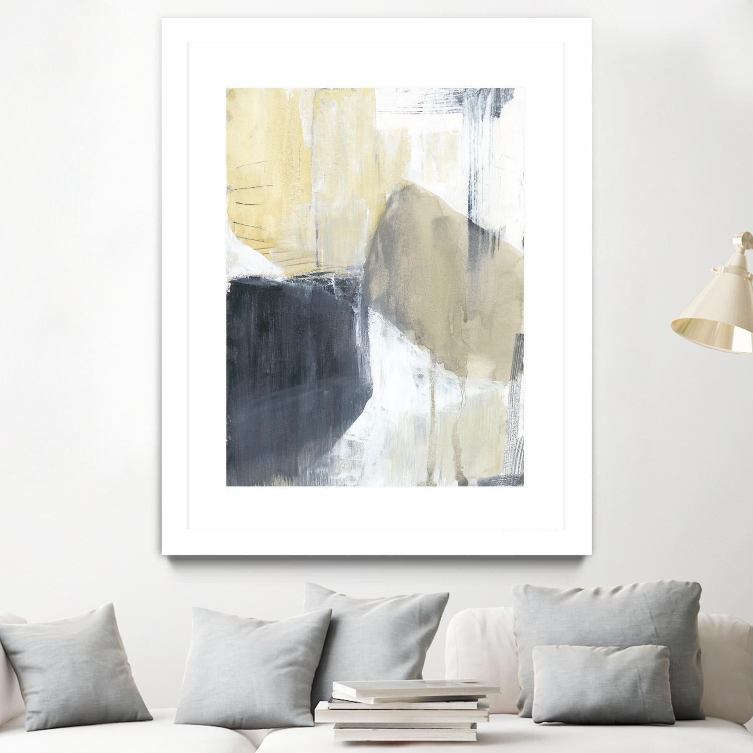 Neutral Divide I by Jennifer Goldberger on GIANT ART - brown abstract