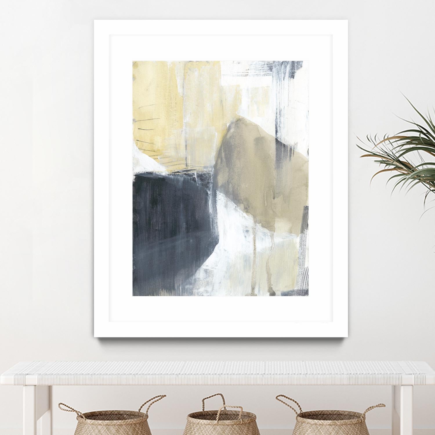 Neutral Divide I by Jennifer Goldberger on GIANT ART - brown abstract