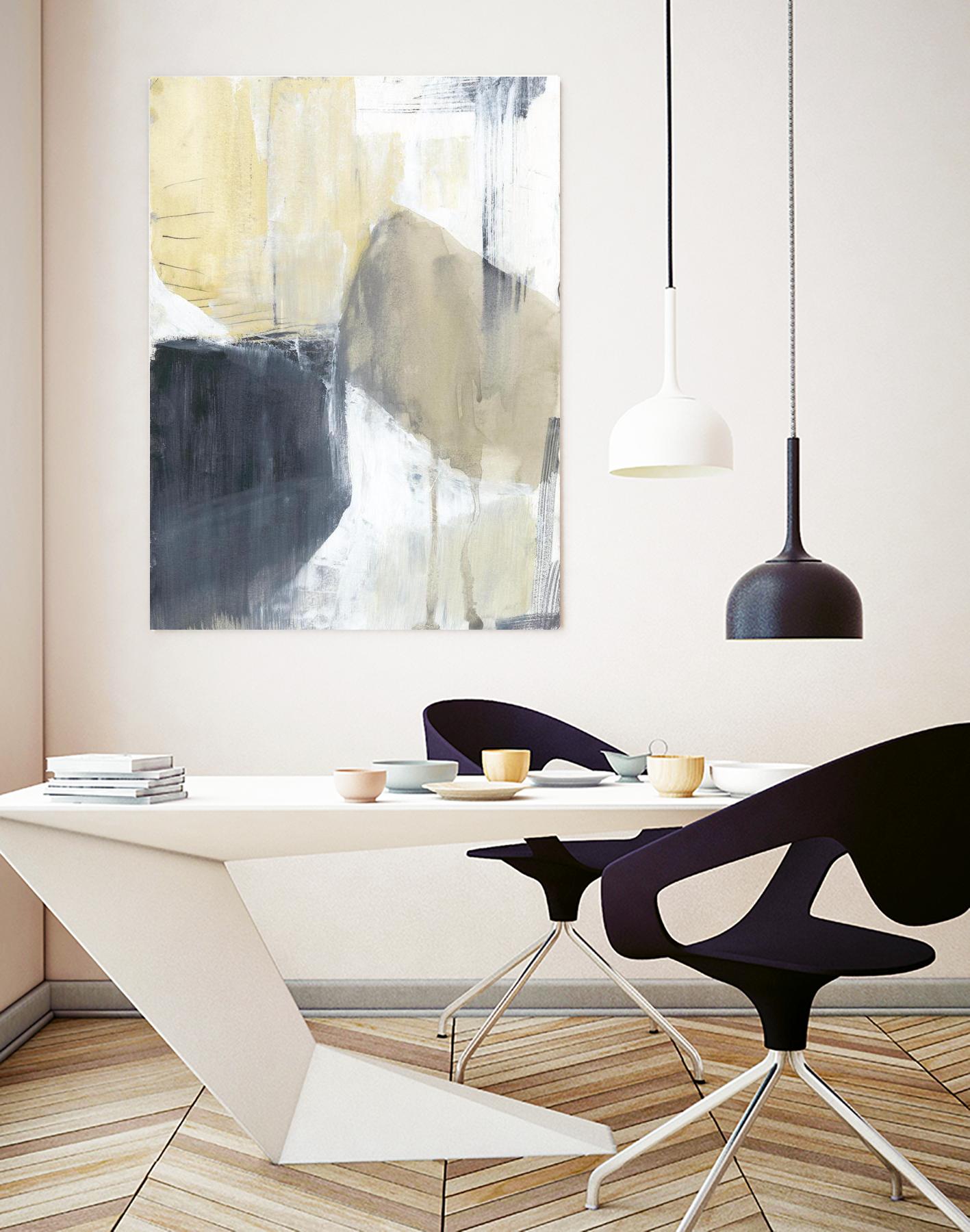 Neutral Divide I by Jennifer Goldberger on GIANT ART - brown abstract