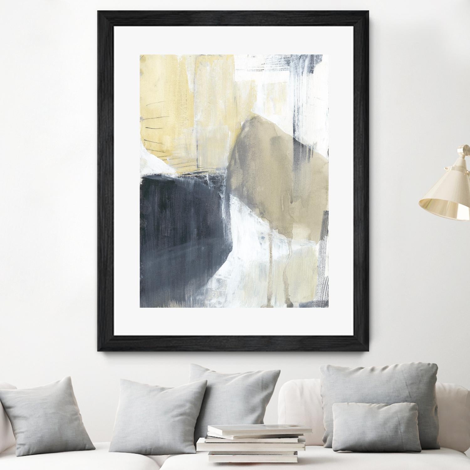 Neutral Divide I by Jennifer Goldberger on GIANT ART - brown abstract