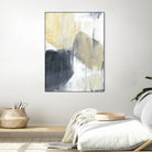 Neutral Divide I by Jennifer Goldberger on GIANT ART - brown abstract