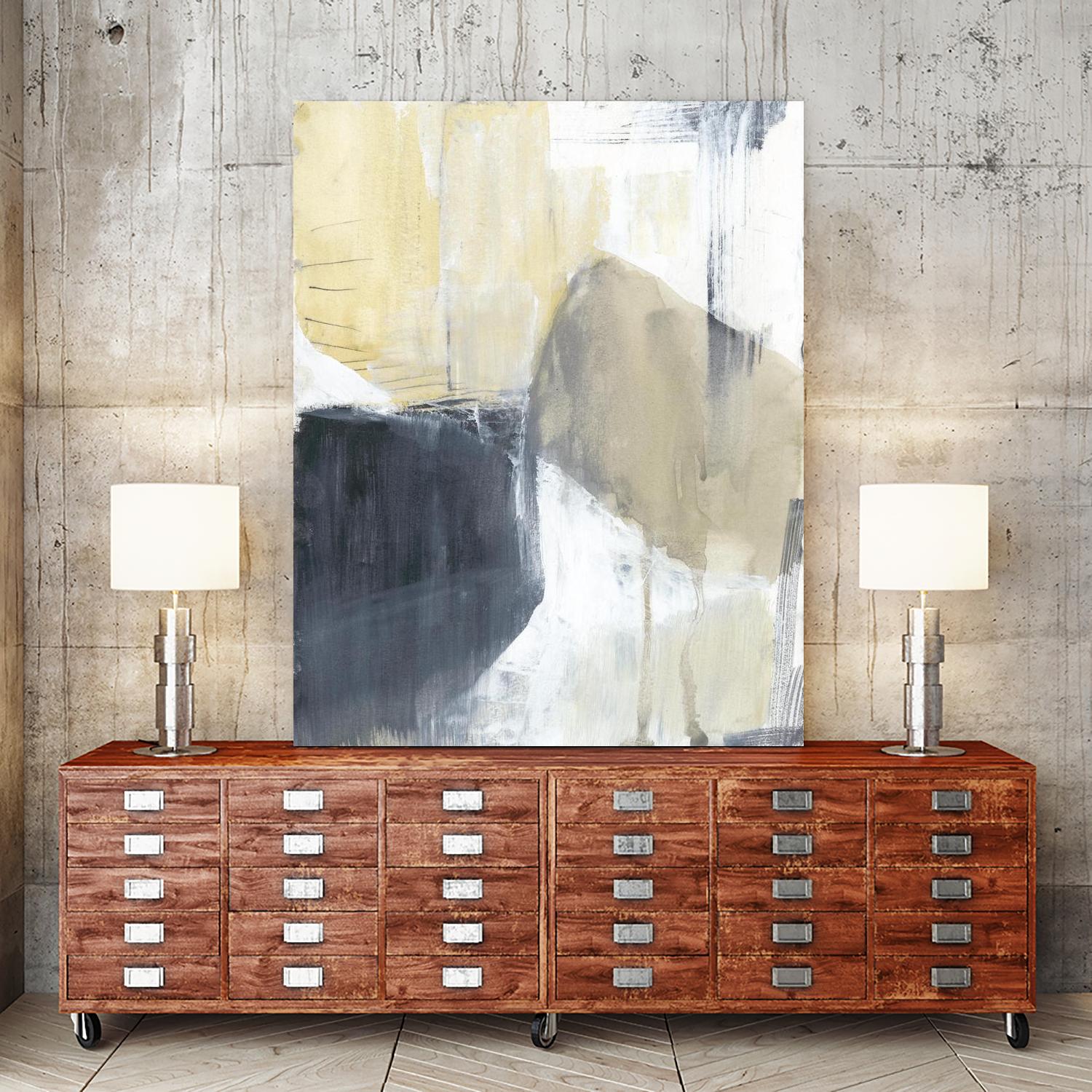 Neutral Divide I by Jennifer Goldberger on GIANT ART - brown abstract