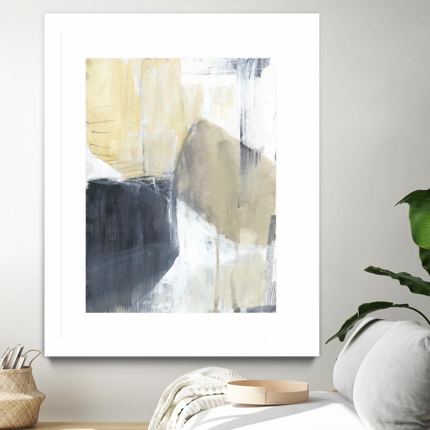 Neutral Divide I by Jennifer Goldberger on GIANT ART - brown abstract