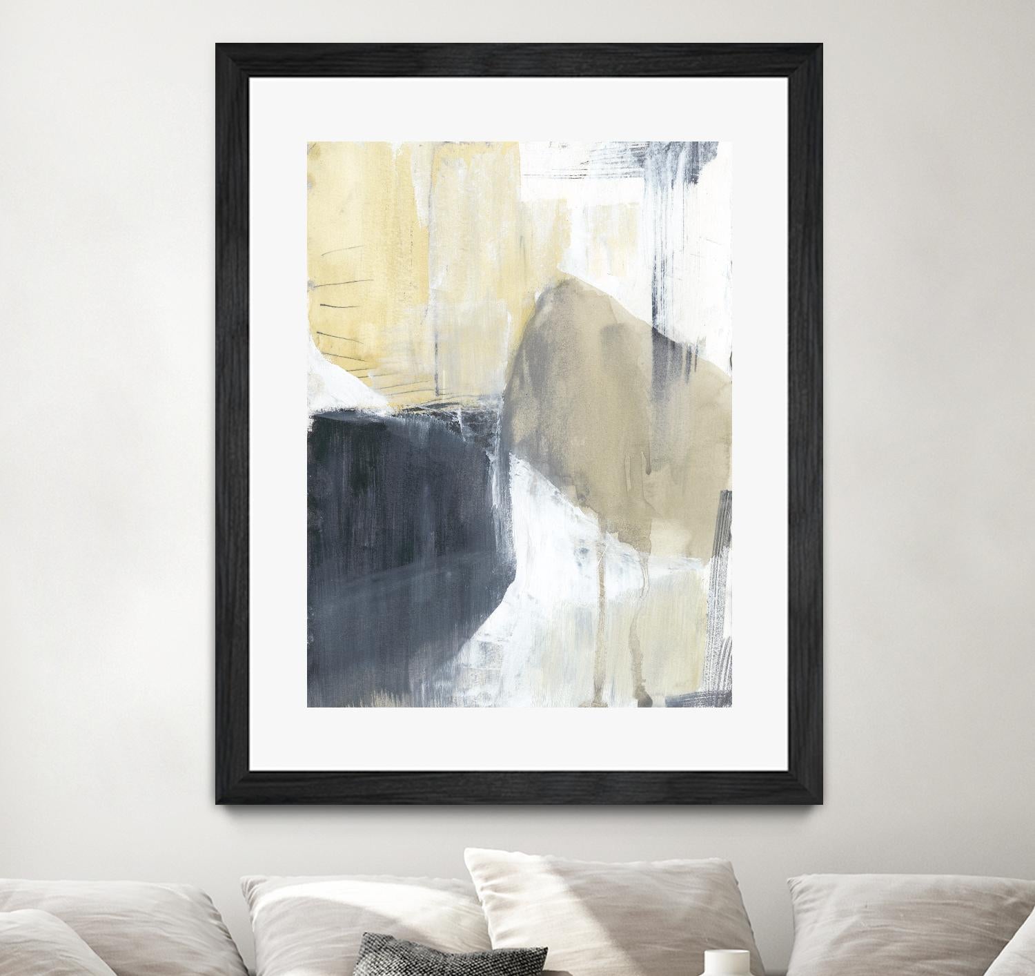 Neutral Divide I by Jennifer Goldberger on GIANT ART - brown abstract