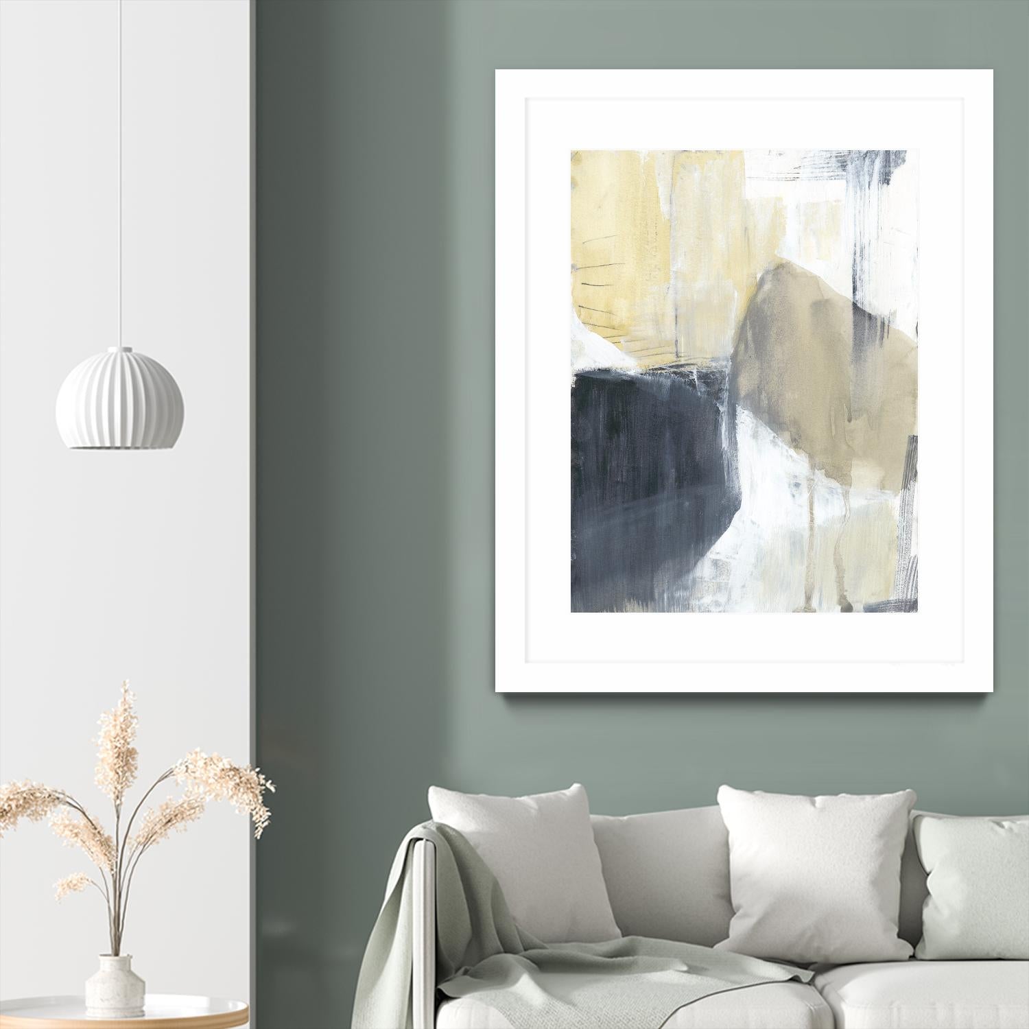 Neutral Divide I by Jennifer Goldberger on GIANT ART - brown abstract