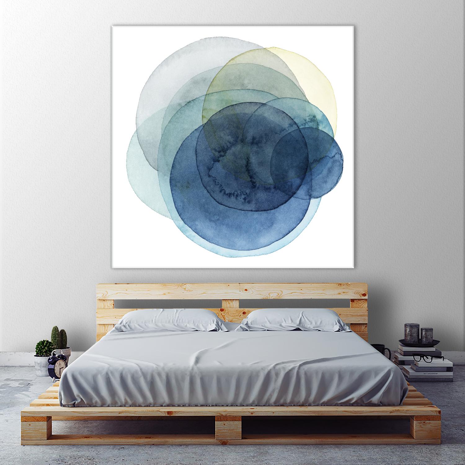 Evolving Planets I by Grace Popp on GIANT ART - blue abstract