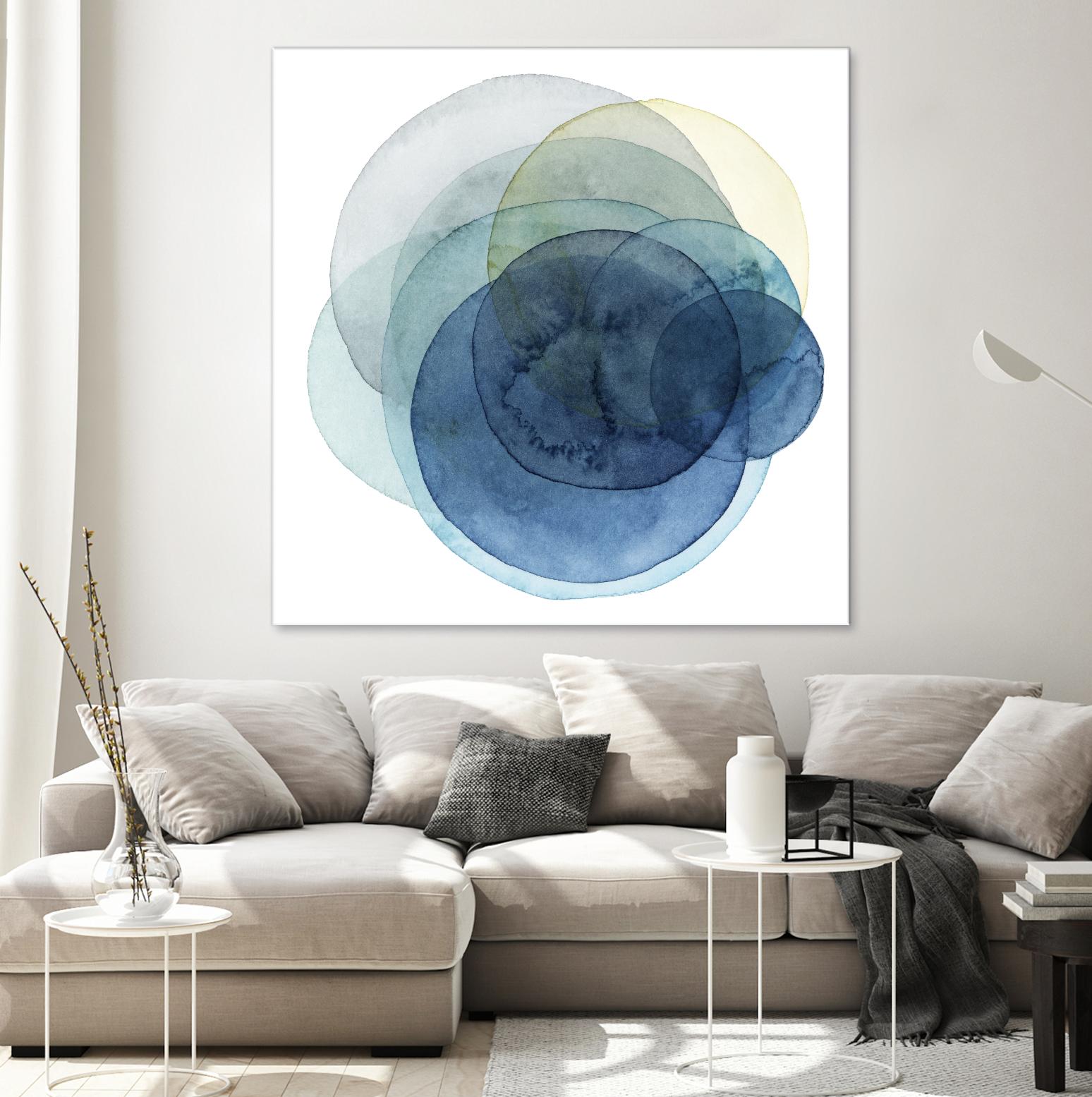 Evolving Planets I by Grace Popp on GIANT ART - blue abstract
