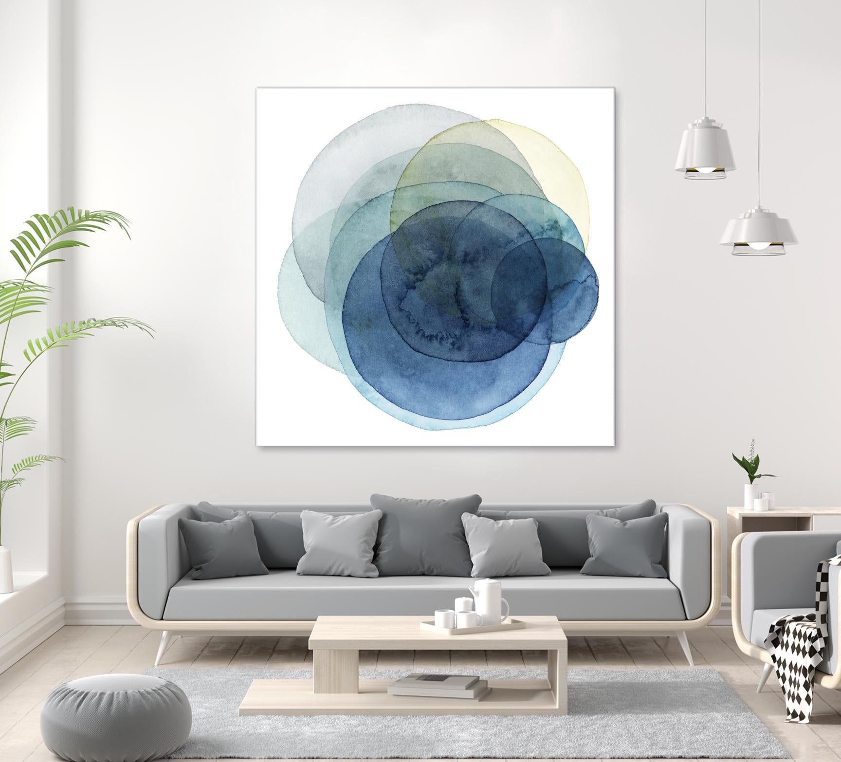 Evolving Planets I by Grace Popp on GIANT ART - blue abstract