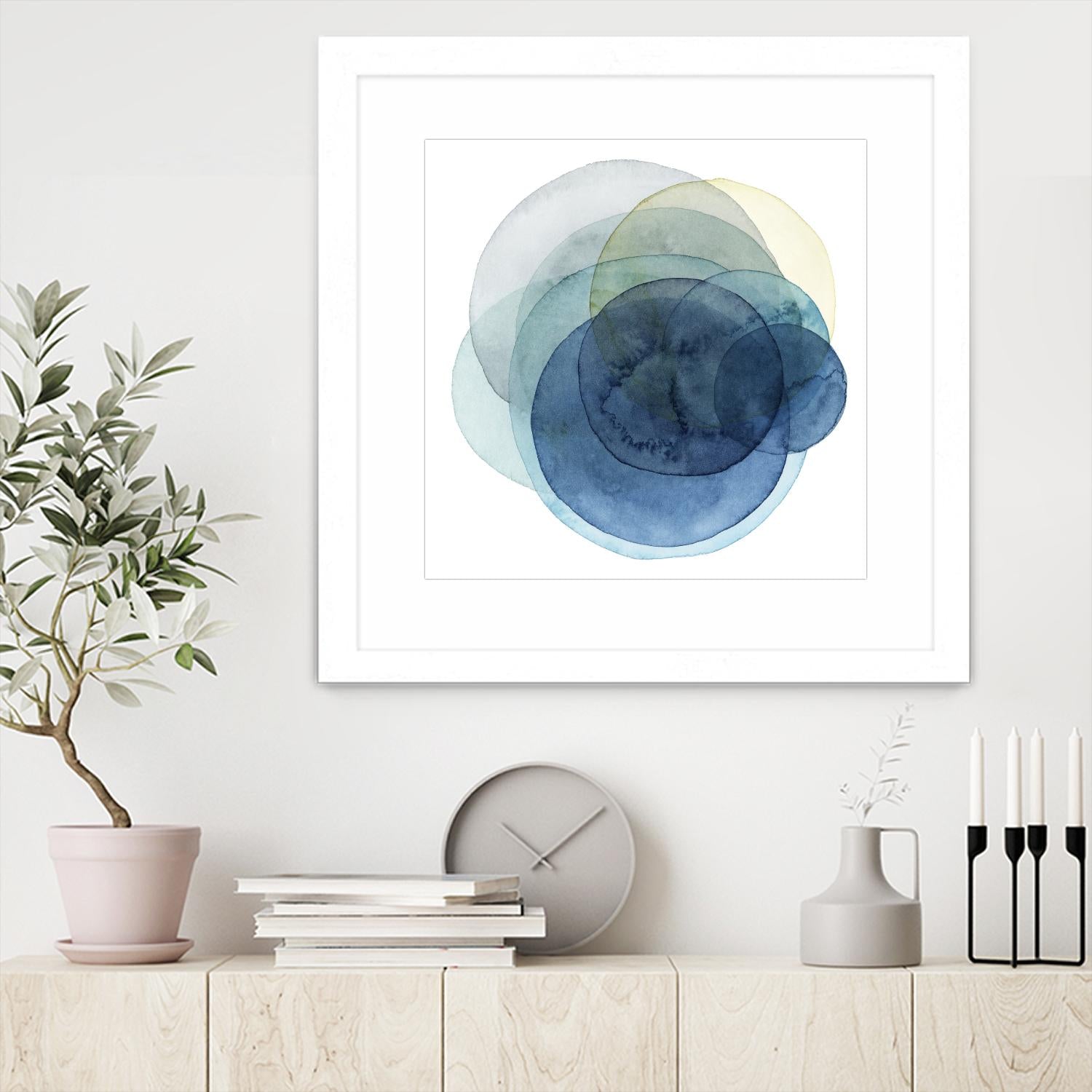 Evolving Planets I by Grace Popp on GIANT ART - blue abstract