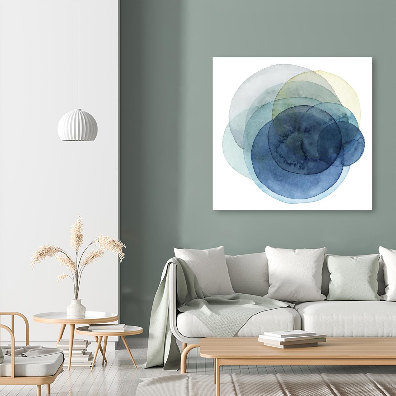 Evolving Planets I by Grace Popp on GIANT ART - blue abstract