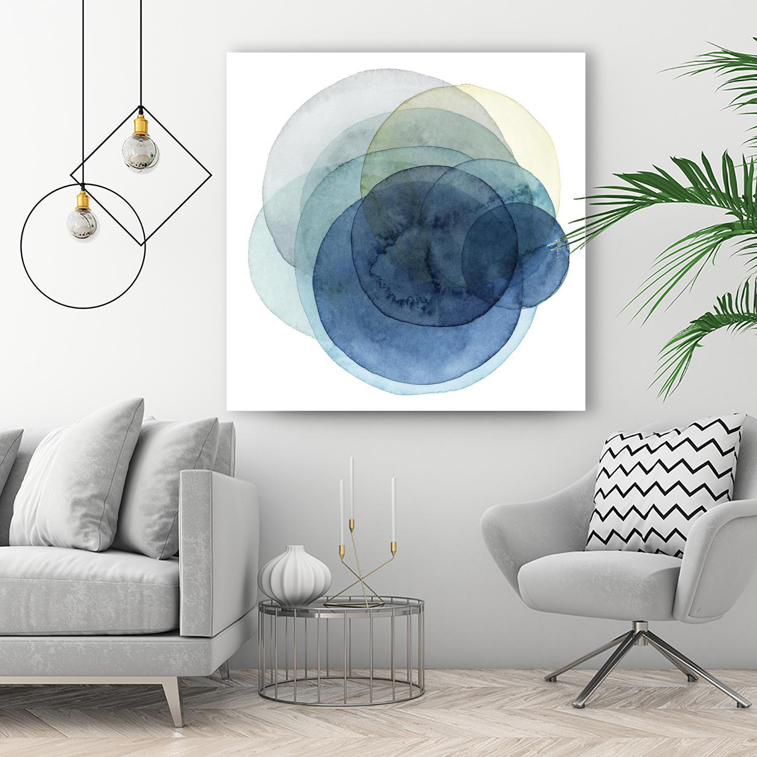 Evolving Planets I by Grace Popp on GIANT ART - blue abstract