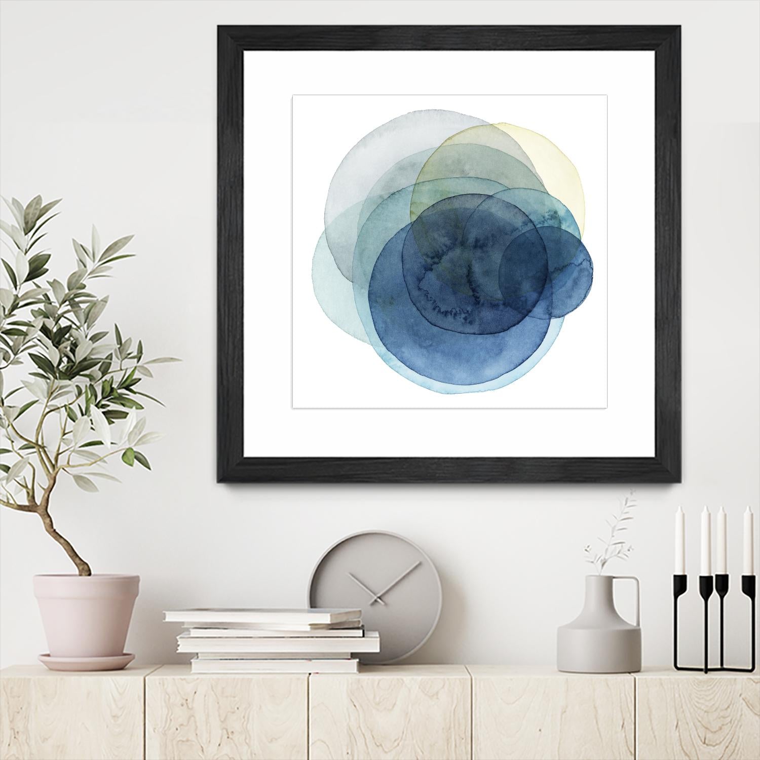 Evolving Planets I by Grace Popp on GIANT ART - blue abstract