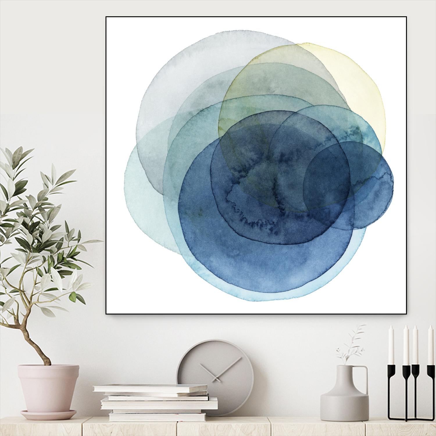 Evolving Planets I by Grace Popp on GIANT ART - blue abstract
