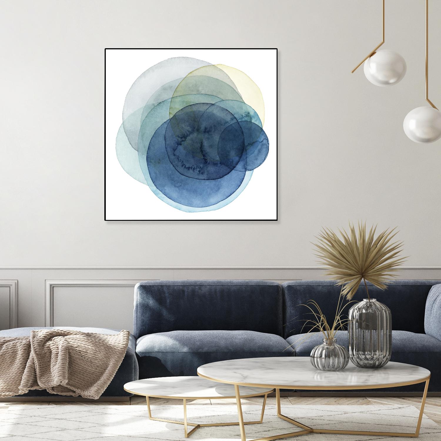 Evolving Planets I by Grace Popp on GIANT ART - blue abstract