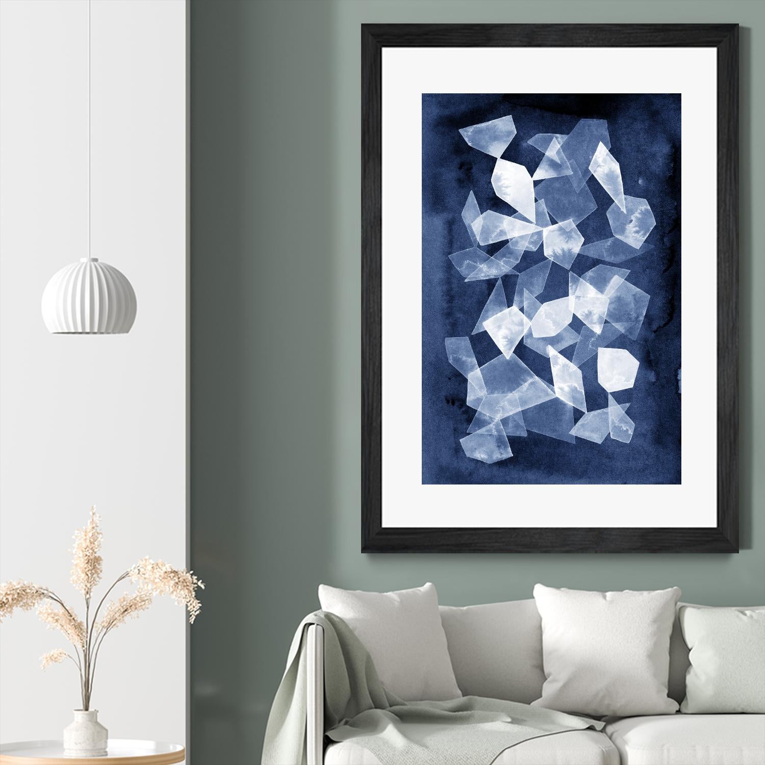 Indigo Glass II by Grace Popp on GIANT ART - blue abstract