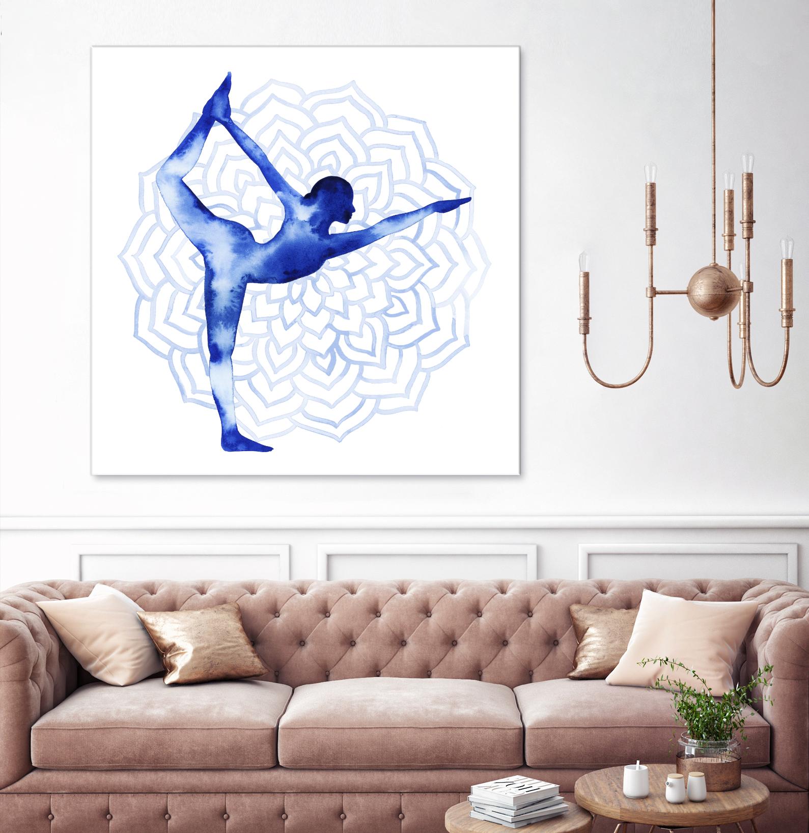 Yoga Flow I by Grace Popp on GIANT ART - blue leisure