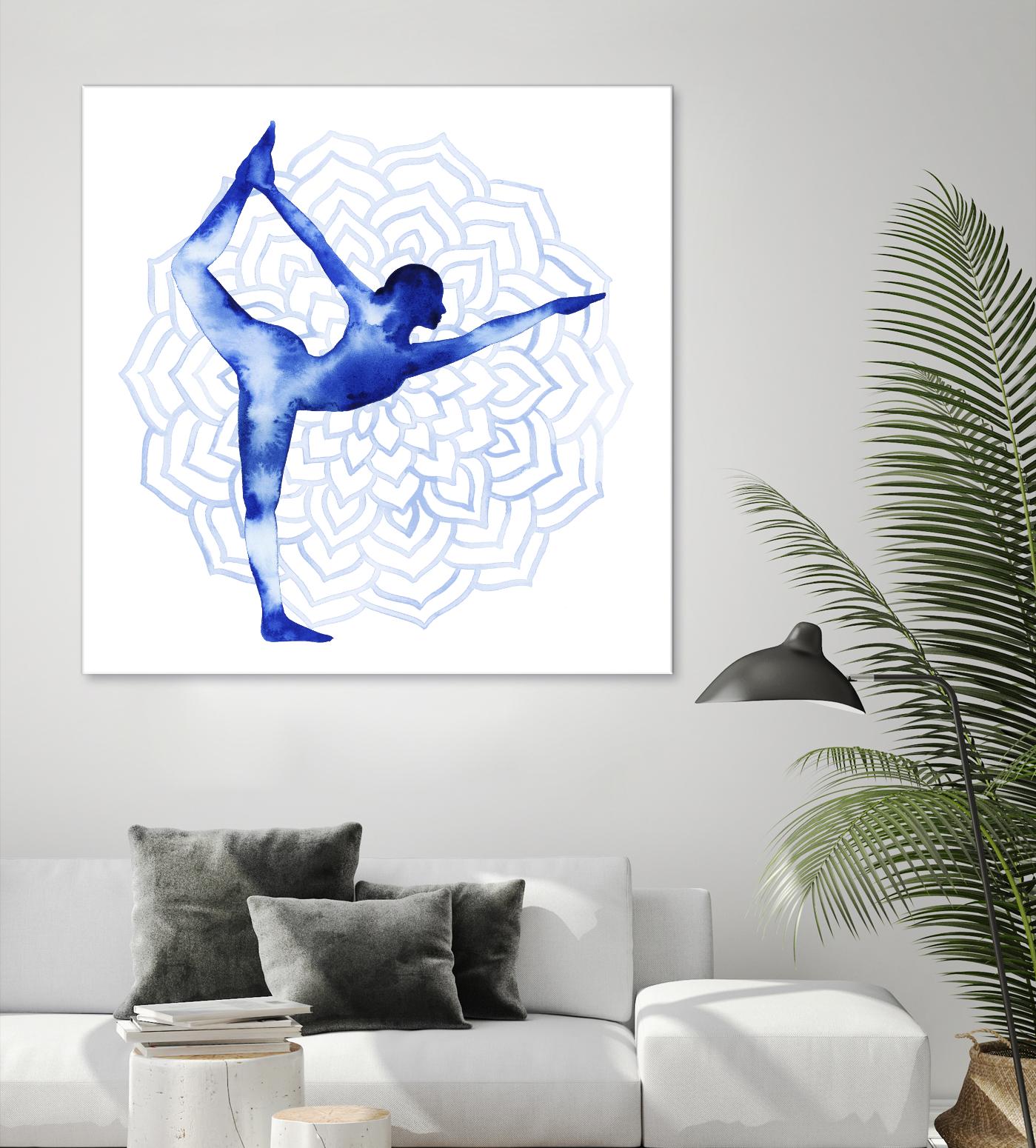 Yoga Flow I by Grace Popp on GIANT ART - blue leisure