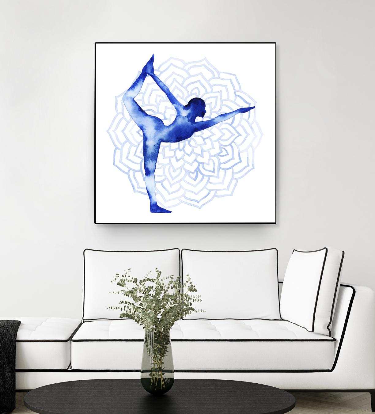 Yoga Flow I by Grace Popp on GIANT ART - blue leisure