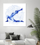 Yoga Flow II by Grace Popp on GIANT ART - blue leisure