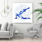 Yoga Flow II by Grace Popp on GIANT ART - blue leisure