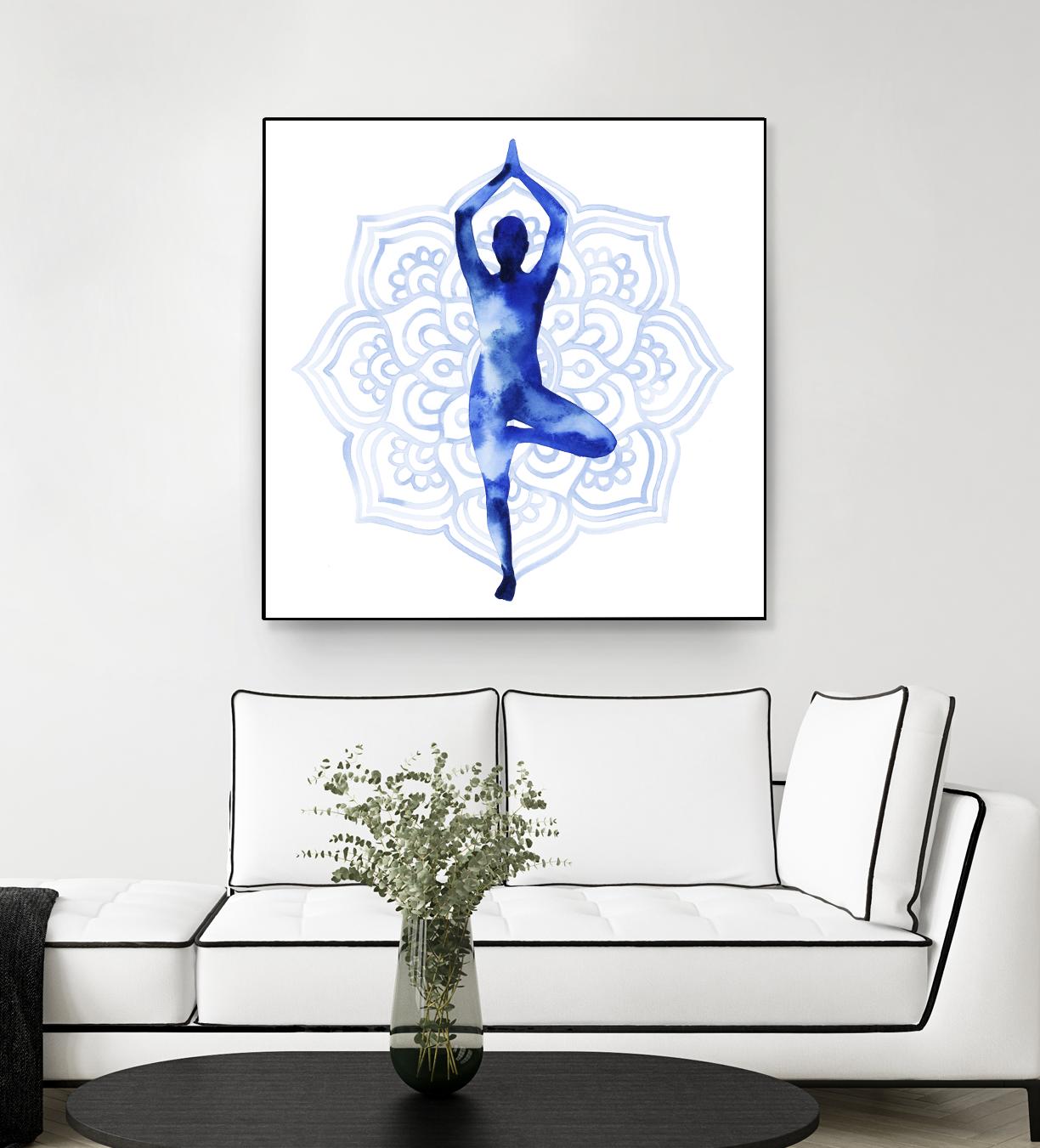 Yoga Flow III by Grace Popp on GIANT ART - blue leisure