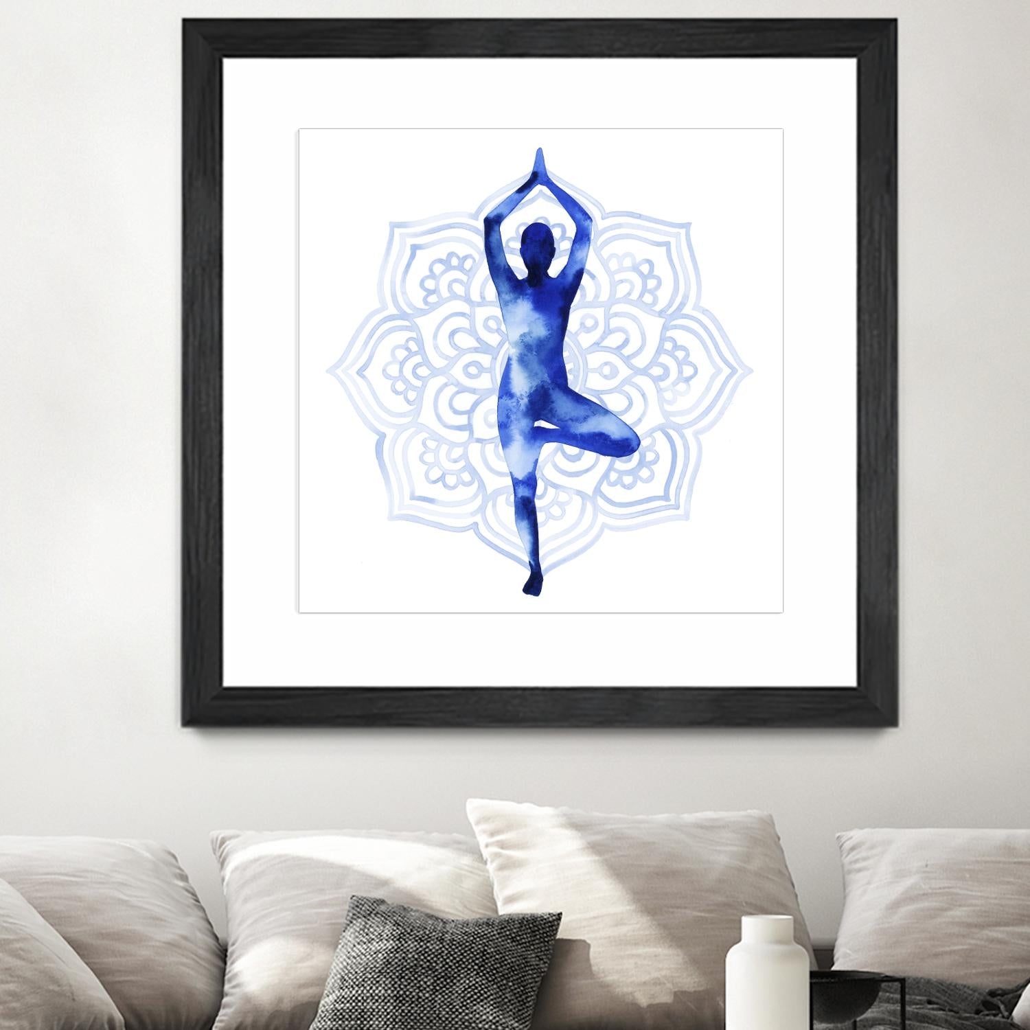 Yoga Flow III by Grace Popp on GIANT ART - blue leisure