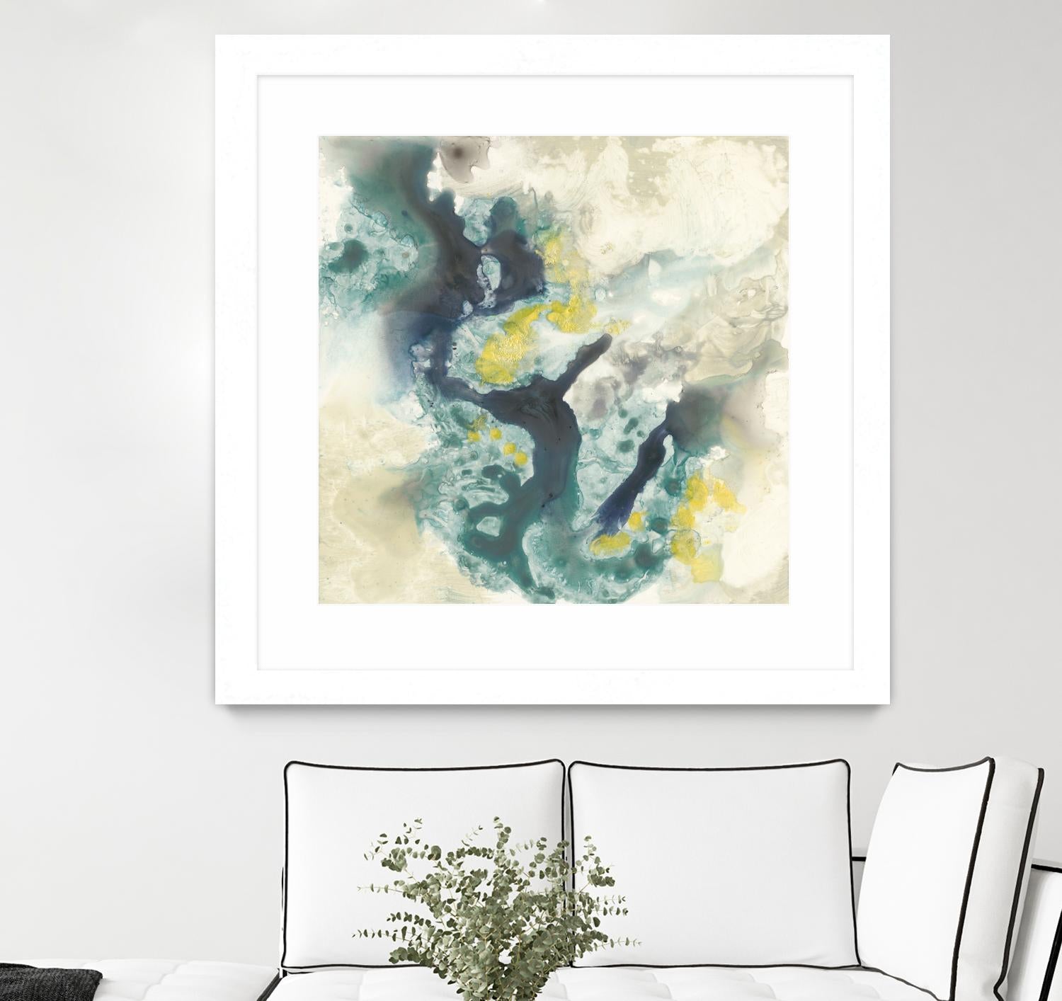 Citron Satellites II by Jennifer Goldberger on GIANT ART - green abstract