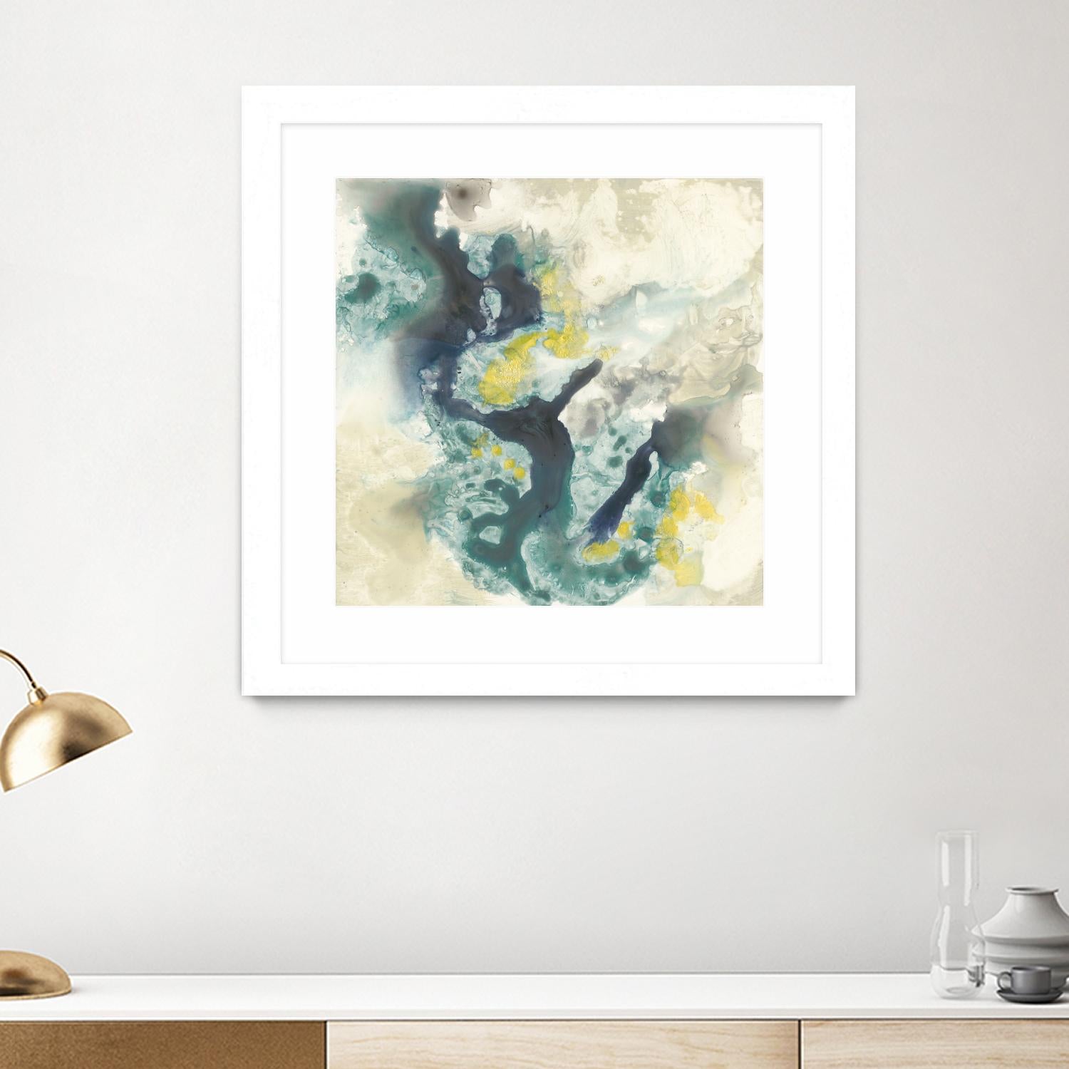 Citron Satellites II by Jennifer Goldberger on GIANT ART - green abstract