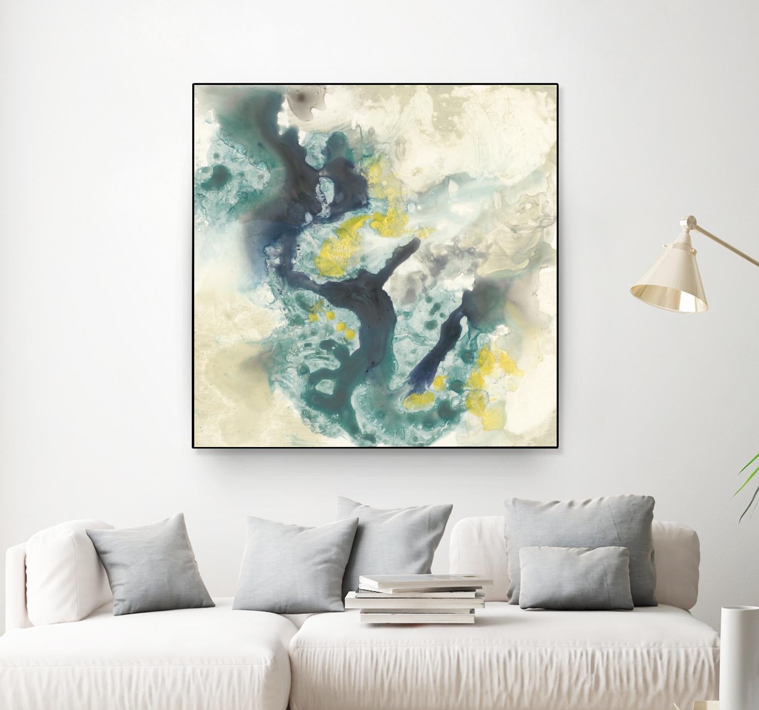 Citron Satellites II by Jennifer Goldberger on GIANT ART - green abstract