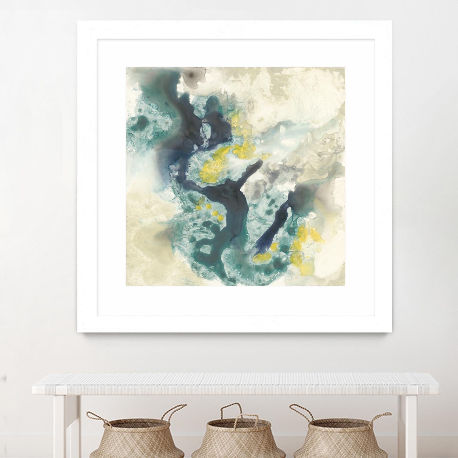 Citron Satellites II by Jennifer Goldberger on GIANT ART - green abstract