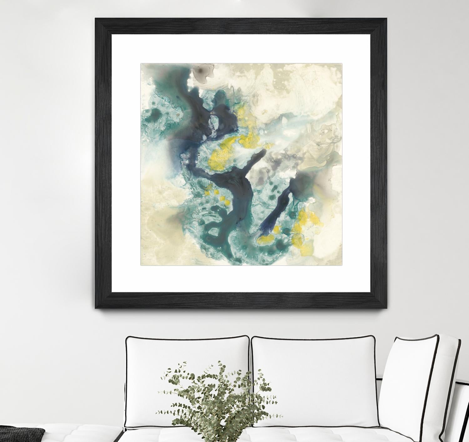 Citron Satellites II by Jennifer Goldberger on GIANT ART - green abstract