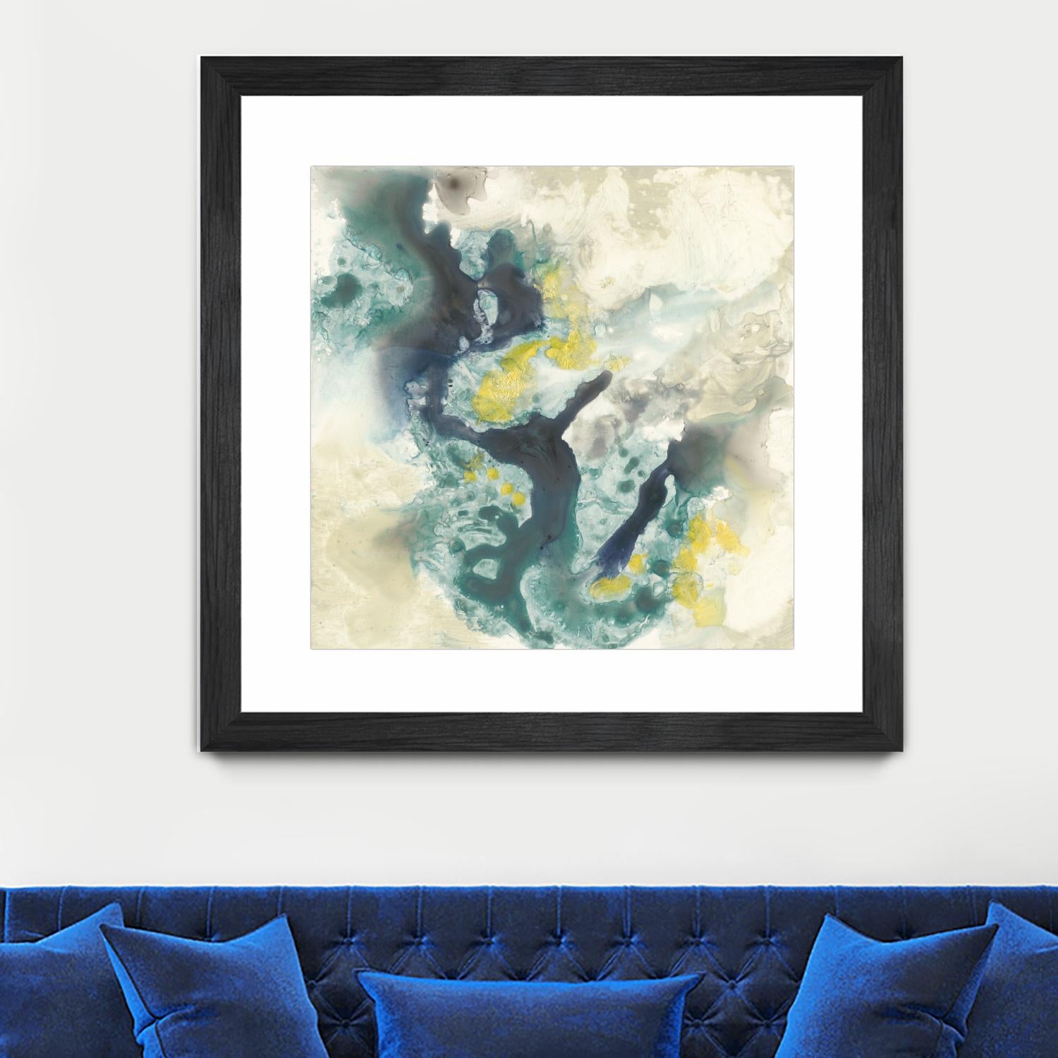 Citron Satellites II by Jennifer Goldberger on GIANT ART - green abstract