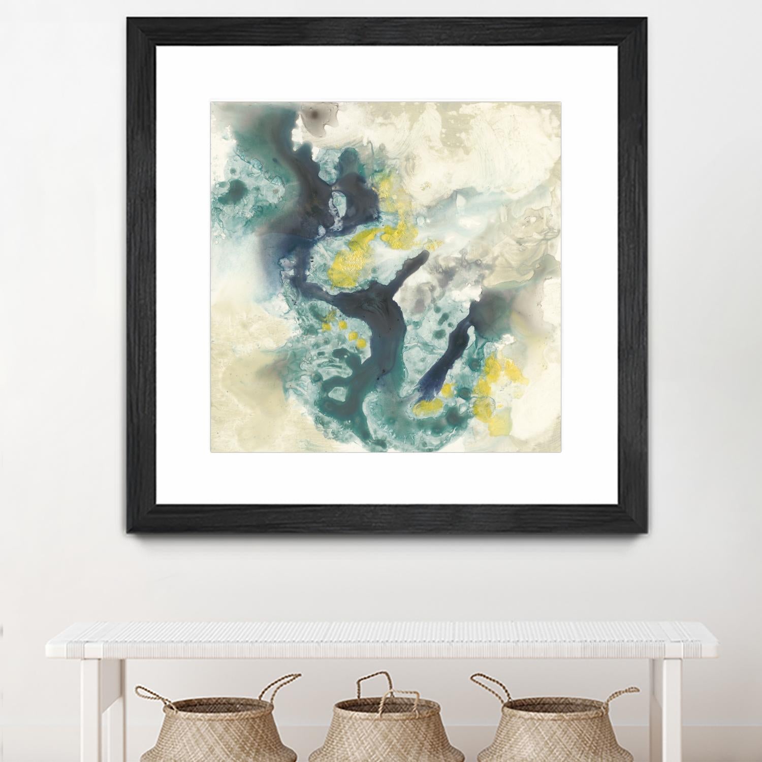 Citron Satellites II by Jennifer Goldberger on GIANT ART - green abstract